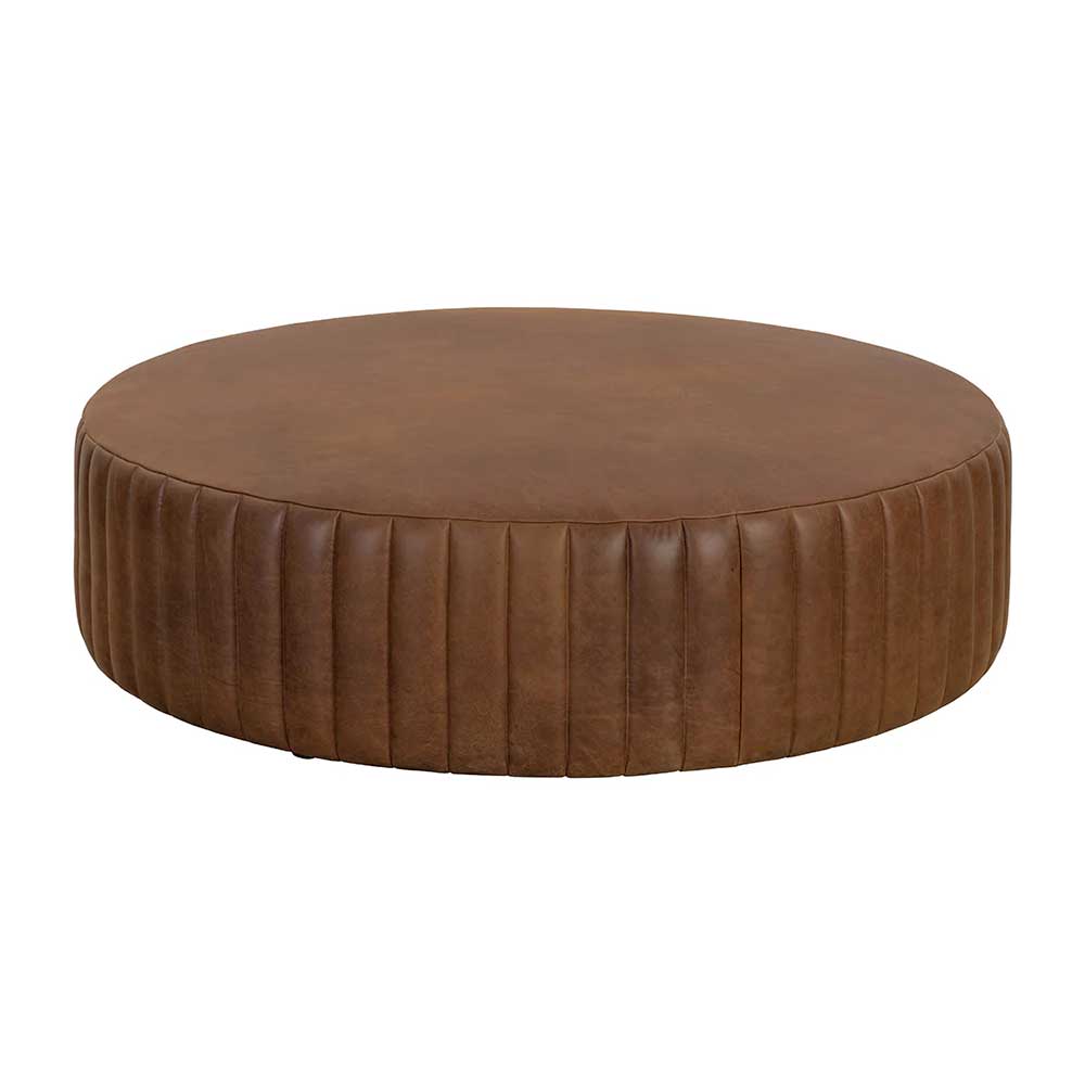 Leather Circular Ottoman